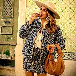 Sezane Jesper Jacket in Cara Mix Print Size 38/6